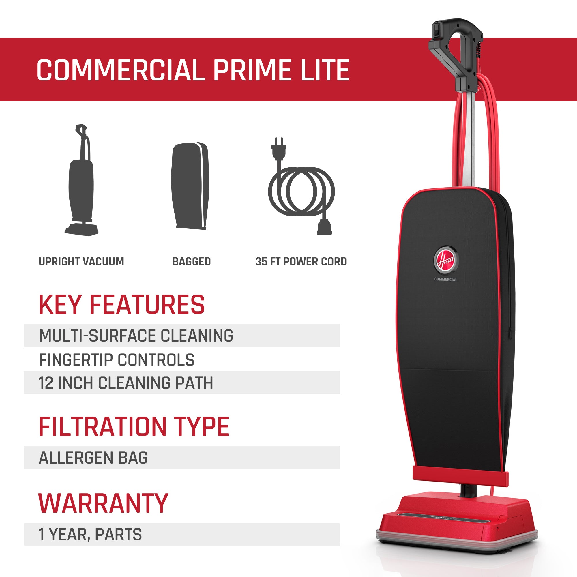 Commercial Prime Lite Upright Vacuum - Image 4